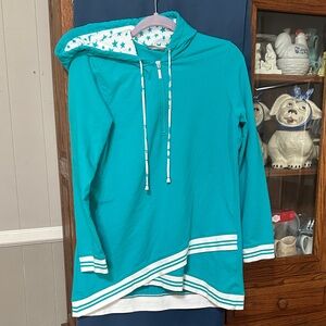 Active USA Teal Hoodie with Star Lining